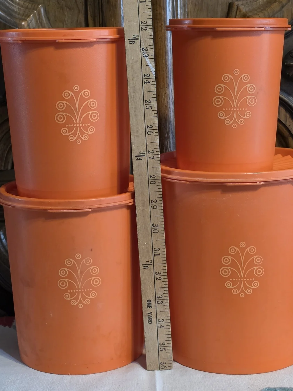 Tupperware Orange Decorative Storage Canisters